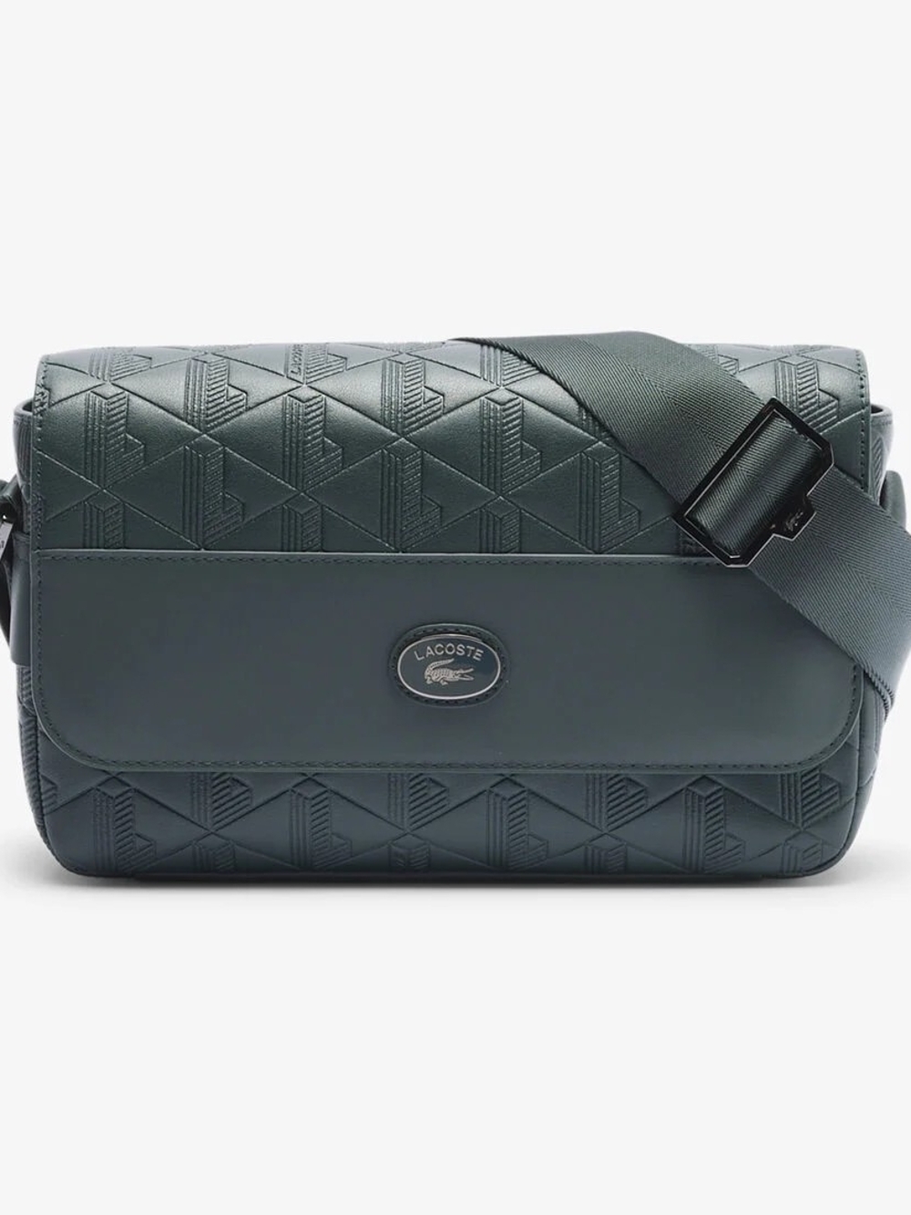 Lacoste Men's Dark Green Textured Messenger Bag
